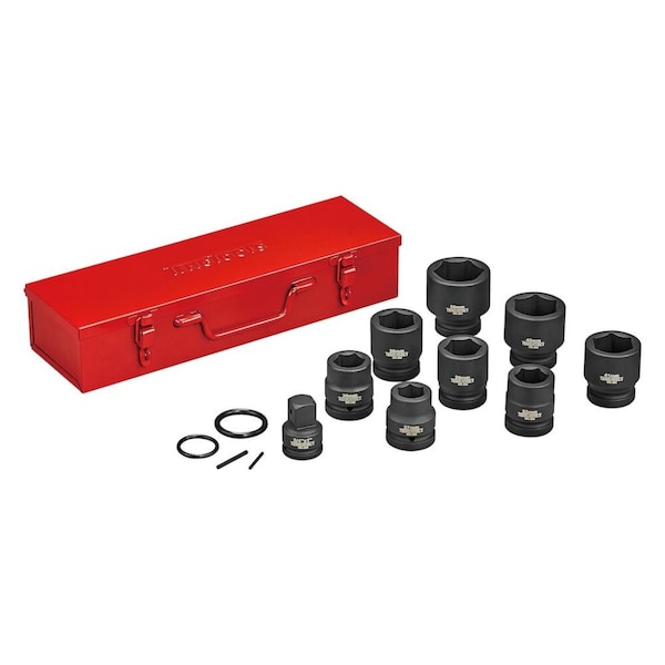 Teng Tools 13 Piece 1 Inch Drive Metric Shallow Impact Socket Set 27 To 50mm 9113 - main